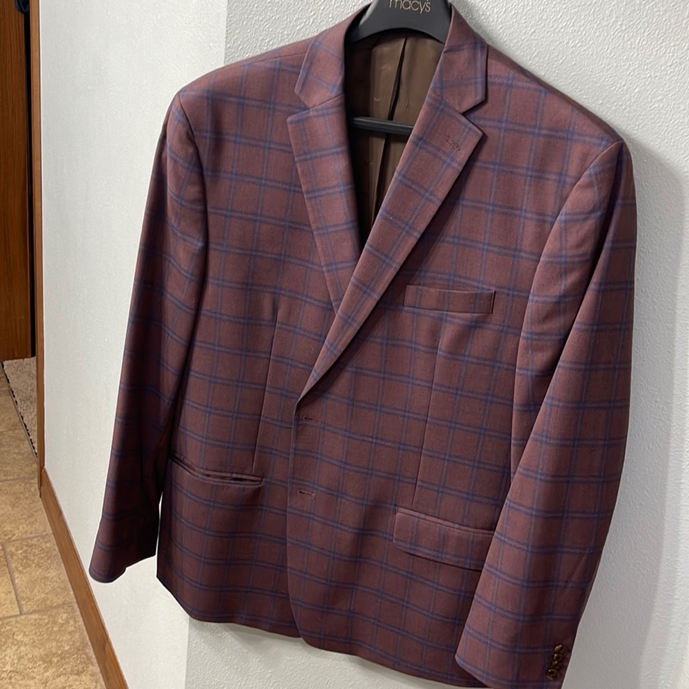 Purple and blue plaid Michael Kors STRETCH blazer - 48R
